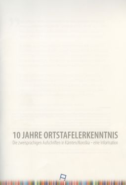 Cover: 10 Jahre Ortstafelerkenntnis